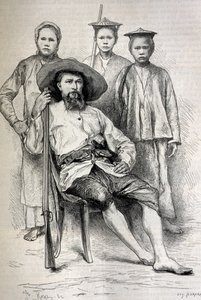 Porträt von Auguste Pavie (1847-1925), französischer Entdecker und Diplomat in Indochina - Stich