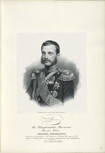 Porträt von Großherzog Michael Nikolajewitsch von Russland 1832-1909, 1858 von Unbekannt