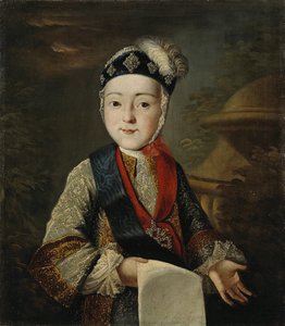 Porträt des Großherzogs Pawel Petrowitsch 1754-1801 als Kind, Mitte des 18. Jahrhunderts