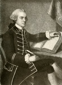 Porträt von John Hancock, in Mantel mit doppelten Taschenklappen, um 1780, 1937 von Unbekannt
