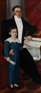 Porträt von Konstantin Rogal-Levitsky mit Sohn Philipp, ca. 1830