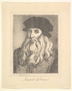 Porträt von Leonardo da Vinci aus Characaturas von Leonardo da Vinci, aus Zeichnungen von Wi..., 1786 von Unbekannt
