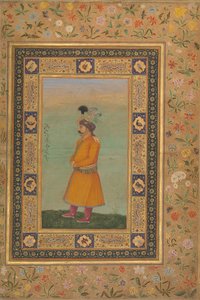 Porträt von Muhammad Ali Baig, Folio aus dem Shah Jahan Album, recto, frühes 19. Jahrhundert von Unbekannt