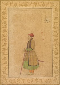 Porträt von Raja Ram Singh von Amber, reg. 1667-1688, mit einem Deccan-Schwert, um 1680-1685 von Unbekannt