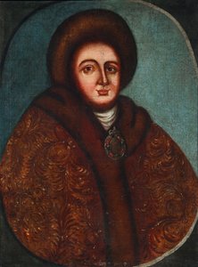 Porträt von Zarin Evdokija Feodorowna Lopuchina 1669-1731, die Frau von Zar Peter I. von Russland
