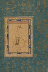 Porträt eines nicht identifizierten Adligen vom Hofe Shah Jahans, um 1640-1650 von Unbekannt