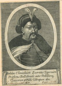 Porträt des Kosakenhetmans der Ukraine Bohdan Chmelnyzkyj 1595-1657 von Unbekannt