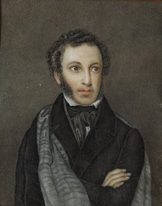 Porträt des Dichters Alexander Sergejewitsch Puschkin 1799-1837, erstes Viertel des 19. Jahrhunderts von Unbekannt