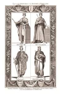 Porträts und Kleider der Könige von England mit Wappen von Unbekannt