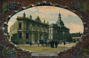 Postamt und Rathaus, Ipswich, Suffolk, ca. 1905