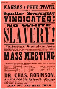 Plakat gegen Sklaverei in Kansas, 19. Jahrhundert von Unbekannt
