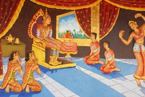 Preah Prom Rath Kloster. Leben des Buddha. Tanzen im Palast