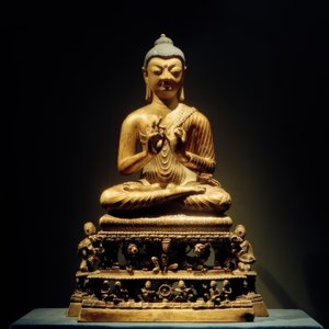 Predigender Buddha / Skulptur, 8. Jhdt.
