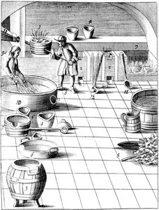 Vorbereitung von Kupfer und Silber zur Legierung für die Münzproduktion, 1683 von Unbekannt