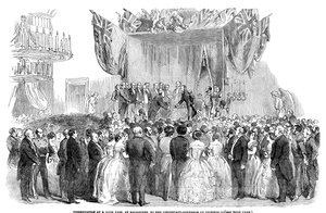 Übergabe einer goldenen Vase in Melbourne an den Vizegouverneur von Victoria, 1854 von Unbekannt