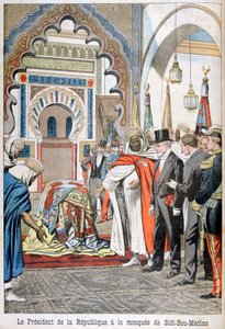 Präsident Loubet besucht die Moschee von Sidi Bou Medine, Tlemcen, Algerien, 1903 von Unbekannt