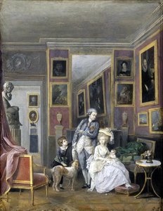 Prinz Alexander Sergejewitsch Stroganow mit seiner Frau Ekaterina Petrowna und Kindern, ca. 1778