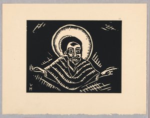 Druck, Christos o Poslednim Soude, Christus, Platte IX, Äthiopien, cili Christos, Madonna und Heilige, wie ich sie in den Illuminierungen alter äthiopischer Kodizes gesehen habe Portfolio von Unbekannt