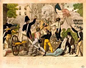 Einnahme des Porte St. Denis am 28. Juli 1830, Revolution von 1830, Paris von Unbekannt
