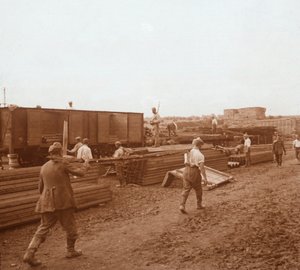 Gefangene, Genicourt, Nordfrankreich, um 1914-1918