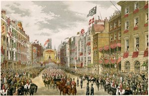 Prozession auf dem Strand, Westminster, London, 1863 von Unbekannt