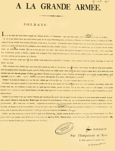 Proklamation an die Armee, 13. Oktober 1805 von Unbekannt