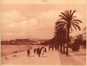 Promenade de la Croisette und Mont Chevalier, Cannes, 1930 von Unbekannt