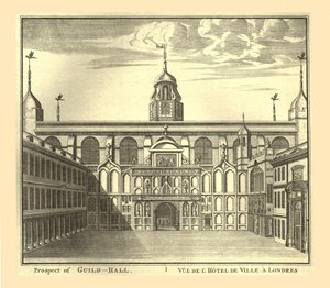 Aussicht auf die Londoner Guildhall, 1886 von Unbekannt