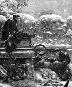 Preußische Truppen bei der Belagerung von Paris, Deutsch-Französischer Krieg, Dezember 1870 von Unbekannt