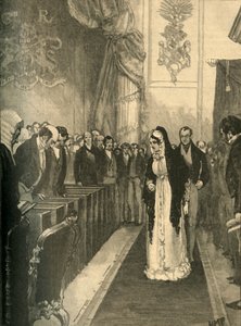 Königin Caroline betritt das House of Lords während ihres Prozesses, Westminster, London, 1820, ca. 1890 von Unbekannt