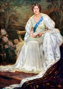 Königin Elizabeth in Krönungsroben, 1937 von Unbekannt