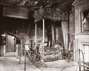 Schlafzimmer von Königin Maria im Holyroodhouse, Edinburgh, Schottland, 1894