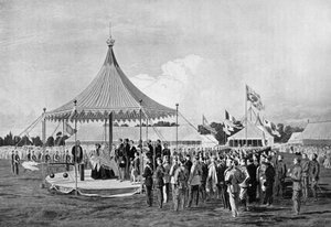 Königin Victoria feuert den ersten Schuss in Wimbledon ab, Juli 1860, um 1920