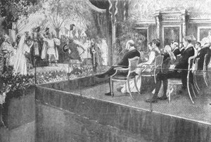 Königin Victoria hört Lohengrin im Windsor Castle an ihrem achtzigsten Geburtstag, 1899, 1901 von Unbekannt