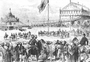 Königin Victoria zur Kaiserin von Indien ausgerufen, 1877: Das Kaiserliche Durbar in Delhi..., 1901 von Unbekannt