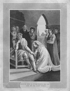 Königin von Richard II. bittet um das Leben von Sir Simon Burley