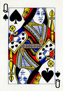 Pik-Dame aus einem Kartenspiel von Goodall & Son Ltd., um 1940 von Unbekannt