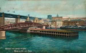 Eisenbahn- und Schwenkbrücken, Newcastle-upon-Tyne, ca. 1905 von Unbekannt