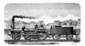 Dampflokomotive entworfen 1849 vom englischen Ingenieur Thomas Russell Crampton von Unbekannt