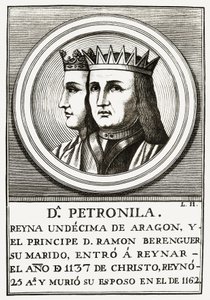 Raimond Berenger IV. von Barcelona und Petronilla, Königin von Aragon, Gravur