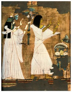 Rames und seine Frau in Anbetung vor einem Tisch mit Opfergaben, ca. 1400 v. Chr. 1958 von Unbekannt