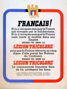 Rekrutierungsplakat für die Vichy-Französische Légion Tricolore, 1942