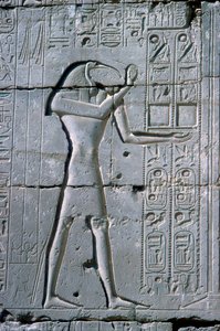 Relief mit Thoth, Das Ramesseum, Tempel von Ramses II, Luxor, Ägypten, um 1300 v. Chr. von Unbekannt