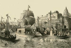Religiöses Fest in Benares, 1890 von Unbekannt