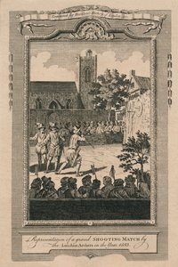 Darstellung eines großen Schießwettbewerbs der Londoner Bogenschützen im Jahr 1583, 1775
