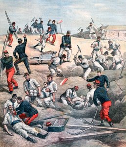 Rettung der Opfer am Fort Aubervilliers, 1892 von Unbekannt