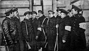 Revolutionäre Studenten nach der Februarrevolution, Russland, 1917