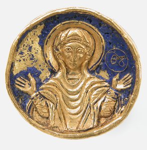 Ring mit Emaille-Fassung, Byzantinisch, 19. oder 20. Jahrhundert im Stil des 12.-13. Jahrhunderts von Unbekannt
