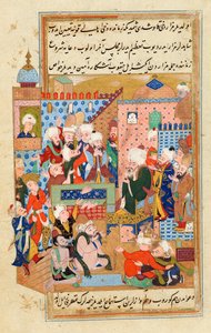 Rumis Vater hält eine Predigt auf dem Qāniʿī-Friedhof von Konya von Unbekannt