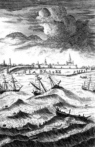 Robinson Crusoe Schiffbruch bei Yarmouth, ca. 1719